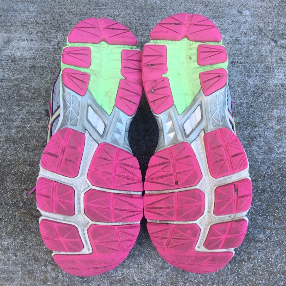 Asics GEL GT 1000 Running Gray Pink Green Shoe - Picture 8 of 8